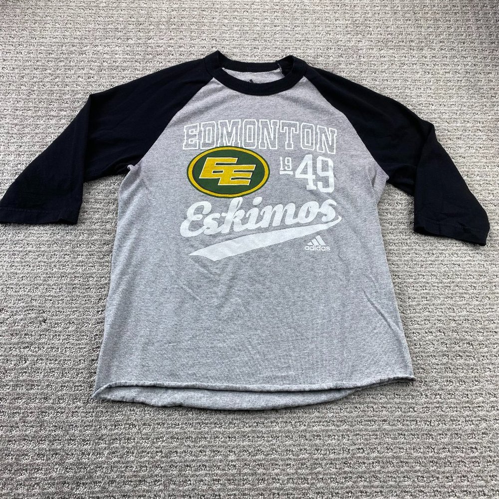 Adidas Edmonton Football Club Shirt Women Medium M Gray Black Half Sleeve CF